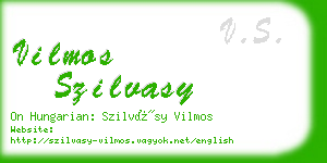 vilmos szilvasy business card
